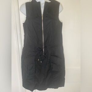Michael Kors Black Dress with Silver Zipper Accents & Pockets